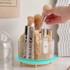 Rotating Desktop Makeup Brushes Organizer with Lid, Cosmetic Storage Box, Portable Lipstick, Eyeliner Holder, Skincare Pen Organ