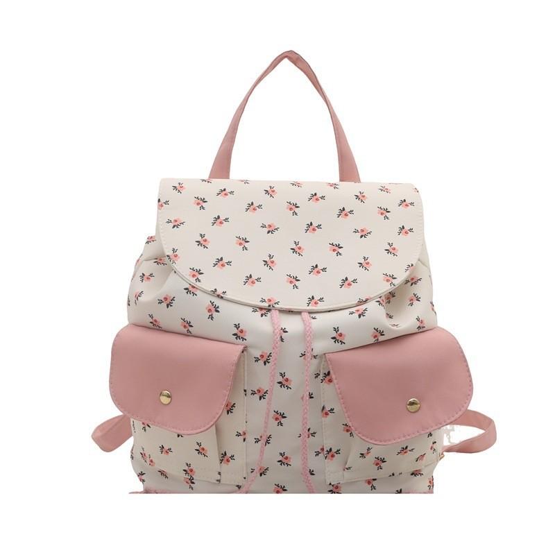 Hello Kitty Floral Print Casual Small Backpack For Women With Unique Stitching Urban Style Summer Accessory