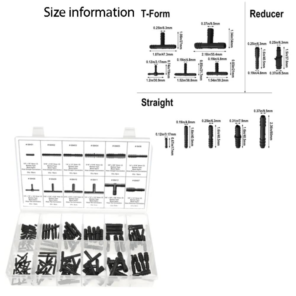 Straight Design Reducer Set Assortment Set Straight Connectors Plastic Connectors Industrial Use