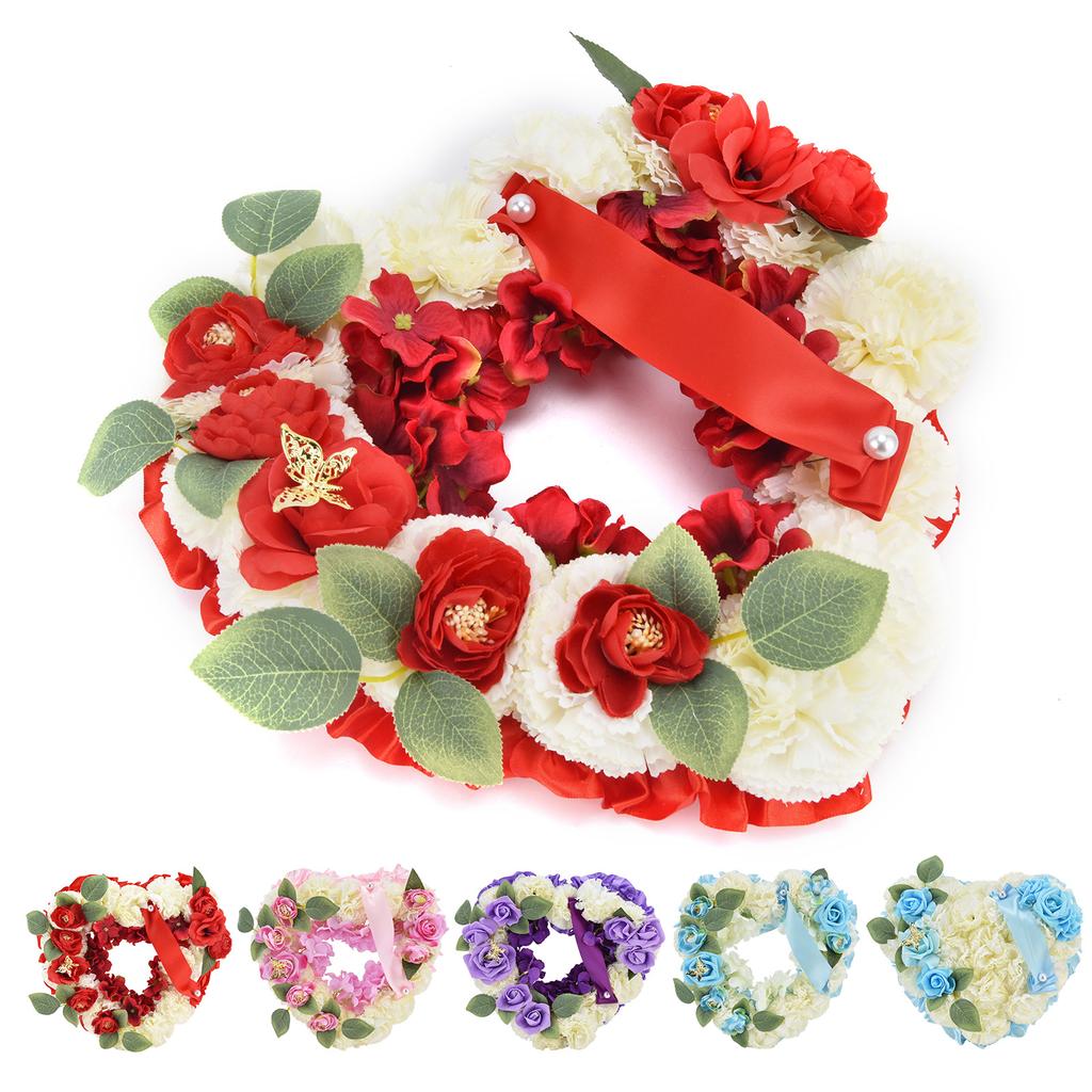 Искусственные венки в форме сердца Свадебные венки Искусственные цветы Украшения для свадебной церемонии Годовщина