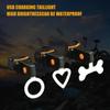 1Pc Heart Shape LED Bike Light USB Rechargeable Bicycle Rear Light Waterproof Taillight 5 Mode Cycling Night Safety Warning Lamp