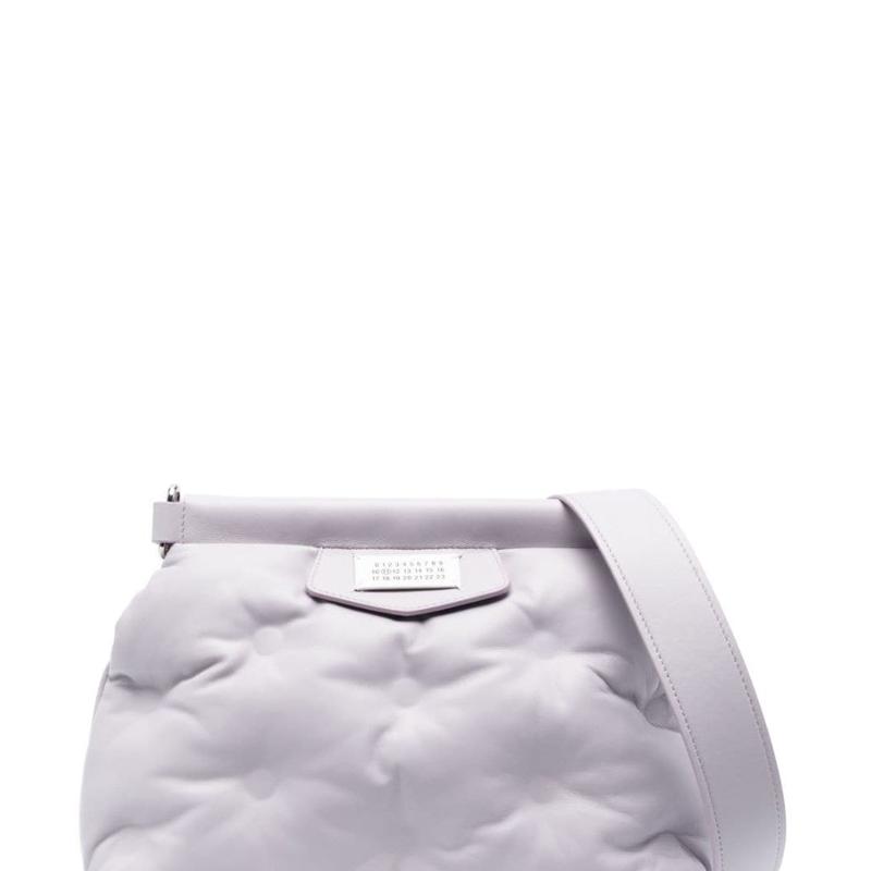 Maison Margiela Logo Patch Messenger Bag Leather Crossbody Shoulder Bag Small Women bags Light-Purple White SB1WG0028P4300T5166