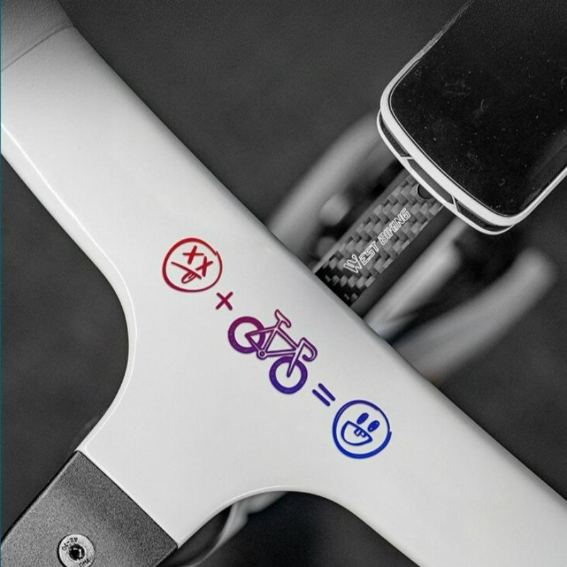 2D Flat Motorcycle Stickers, 2D Flat Helmet Stickers, Bicycle Stickers, Road Bike Smiley Face Stickers, Bicycle Decorative Stickers