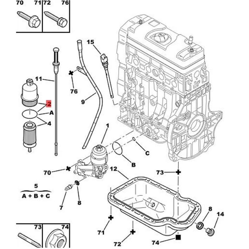 Для Peugeot 206 207 208 307 308 408 301 2008 3008 Для Citroen C2 C3 C4 C5 C8 1.6 16v Крышка масляного фильтра автомобиля 1103L7 F01.115.00