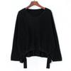 12-Needle Cashmere V-Neck Sweater: Thick, Double Rib, Drop Shoulder, Asymmetric Hem, Women's Knitwear