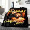 1pc 2Pac Hip Hop Blanket Soft Lightweight All Season Multi Purpose Throw for Sofa, Bed, Office & Picnics, French Style with Iconic Album Art & Quotes