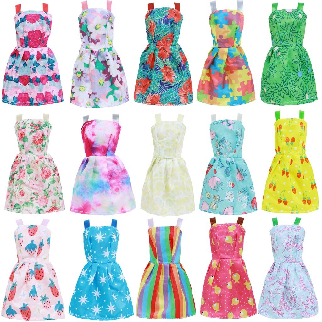 Случайные 10 шт. Модное цветочное мини-платье Милая одежда для 30 см куклы 30 см 1/6 Аксессуары для кукол Детская игрушка Повседневные наряды Игровой набор