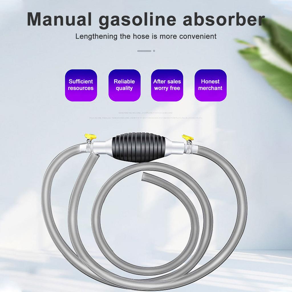 Fuel Transfer Pump Manual Suction Pump Hand Water Transfer Pump with PVC Delivery Hose for Gasoline Diesel Liquid Fish Tank