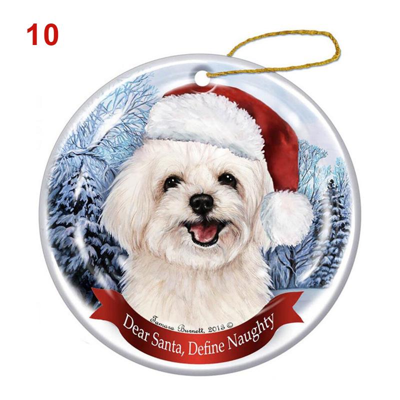1 шт. Подарок ребенку Деревянное Рождественское украшение Собака Узор Собаки Фирменный Кулон Круглые Подвески Вечеринка