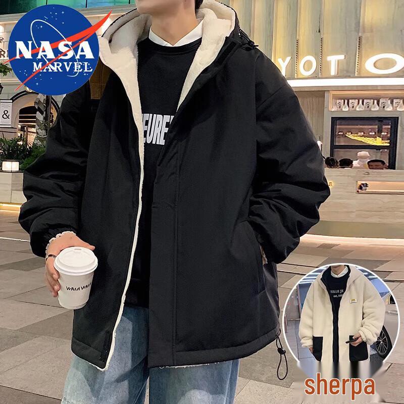 NASA MARVEL Winter Hooded Puffer Jacket with Fleece Lining