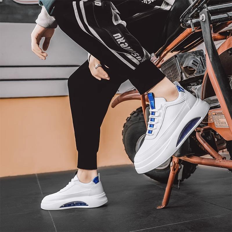 Модные мужские туфли на платформе белого цвета, повседневные кроссовки, кроссовки для отдыха, нескользящие мужские вулканизированные туфли, обувь для тенниса на воздушной подушке