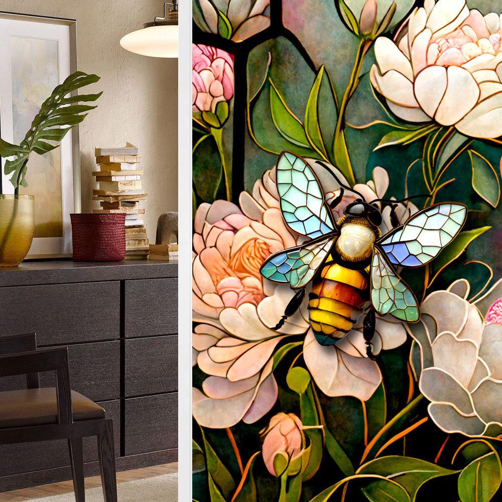 Красочная Ретро Цветок и Птица ПВХ Статическая Пленка для Окон Съемная