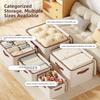 With Lid Linen Zipper Storage Boxes Foldable Clothing Storage Basket Wardrobe Organiser  Dormitory