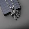 Vintage Viking Wolf Head Stainless Steel Necklace Men'S Pendant Punk Necklace Accessories