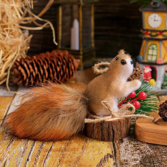 Искусственная белка Рождественское подвесное украшение Праздничный кулон Домашний настенный декор Украшение для рождественской елки