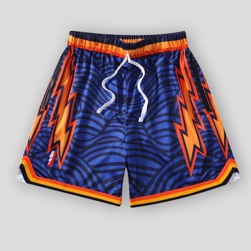 Unisex Retro Mesh Basketball Shorts - Breathable, Double-Layer, Above-Knee Casual Wear for Summer