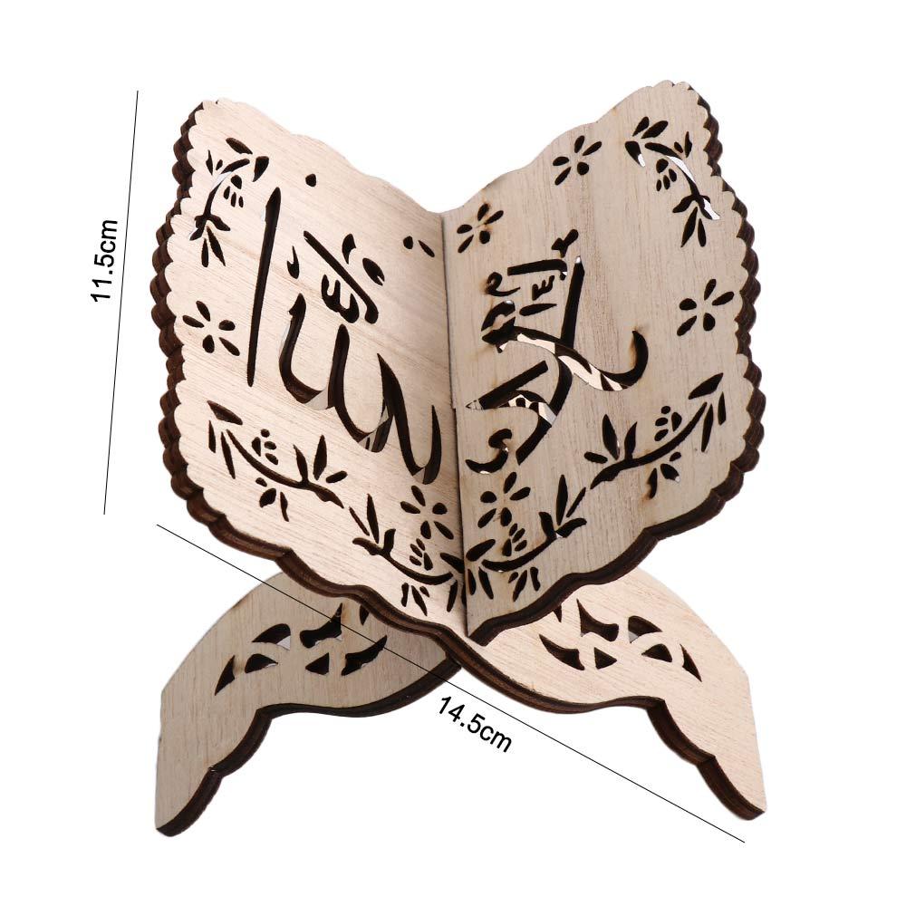 1Pcs Wooden Ramadan Eid Al-Fitr Bible Display Stand Home Decoration Book Shelf Book Stand