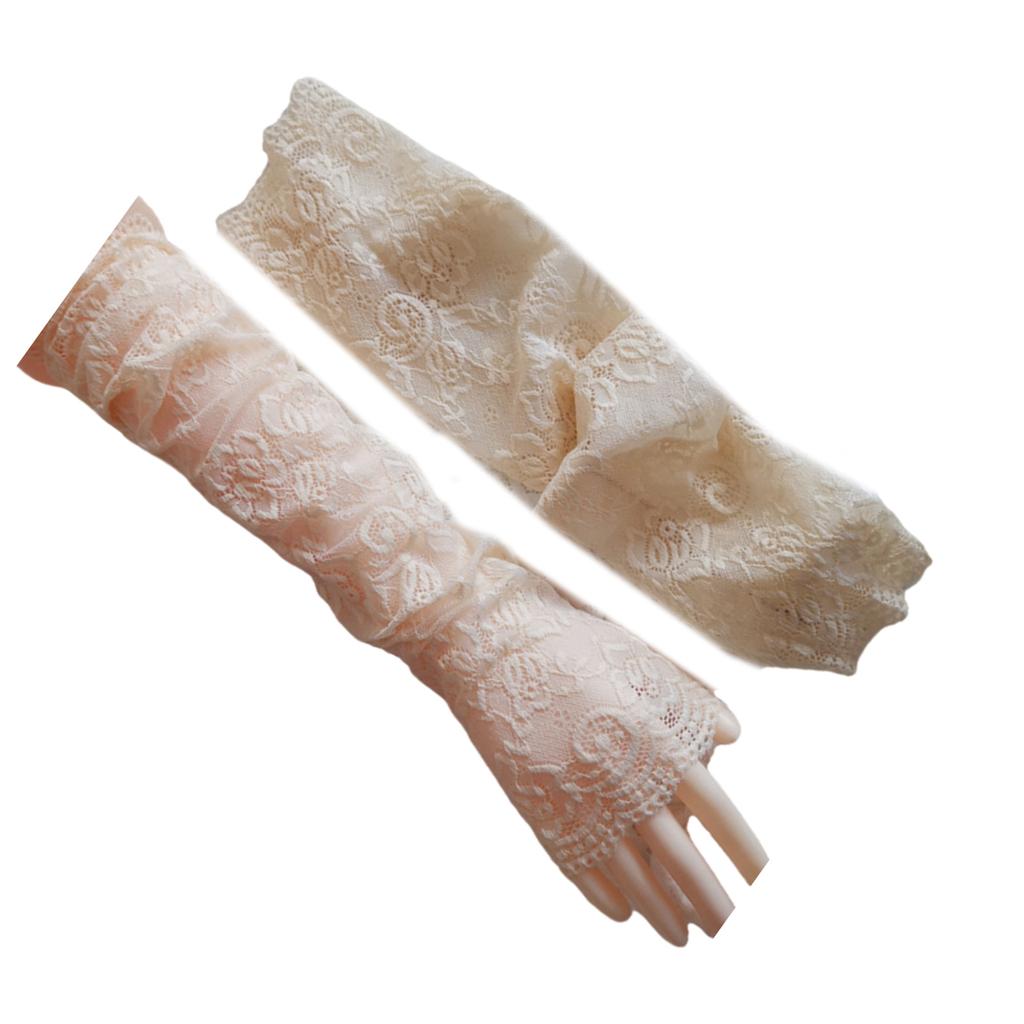 Lace Flower Arm Covers Sun Protective Arm Sleeves Women Fashion Arm Protectors for Driving Cycling and Outdoor Activity