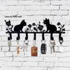 Decorative Iron Cat Hook Rack for Keys & Towels - Behind Door Storage