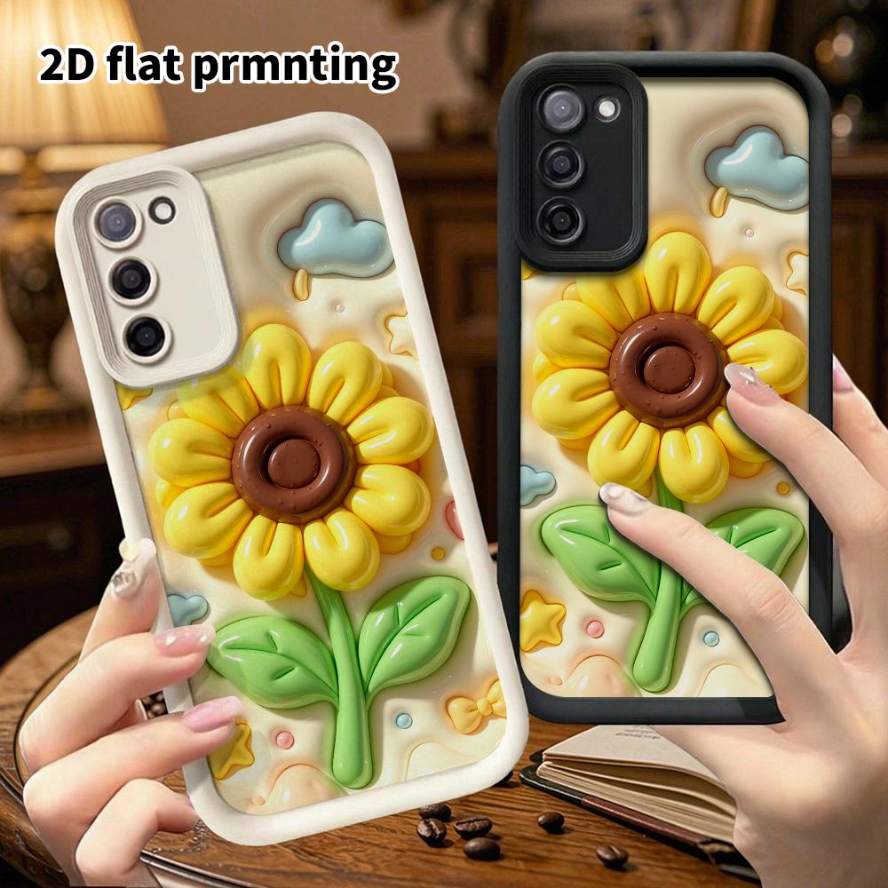 Phone Case: 2D flat design suitable for Samsung Galaxy A34 A35 M05 M06 S20 S22 S21 FE Plus 5G protective case, sunflower, Christmas and Halloween, per