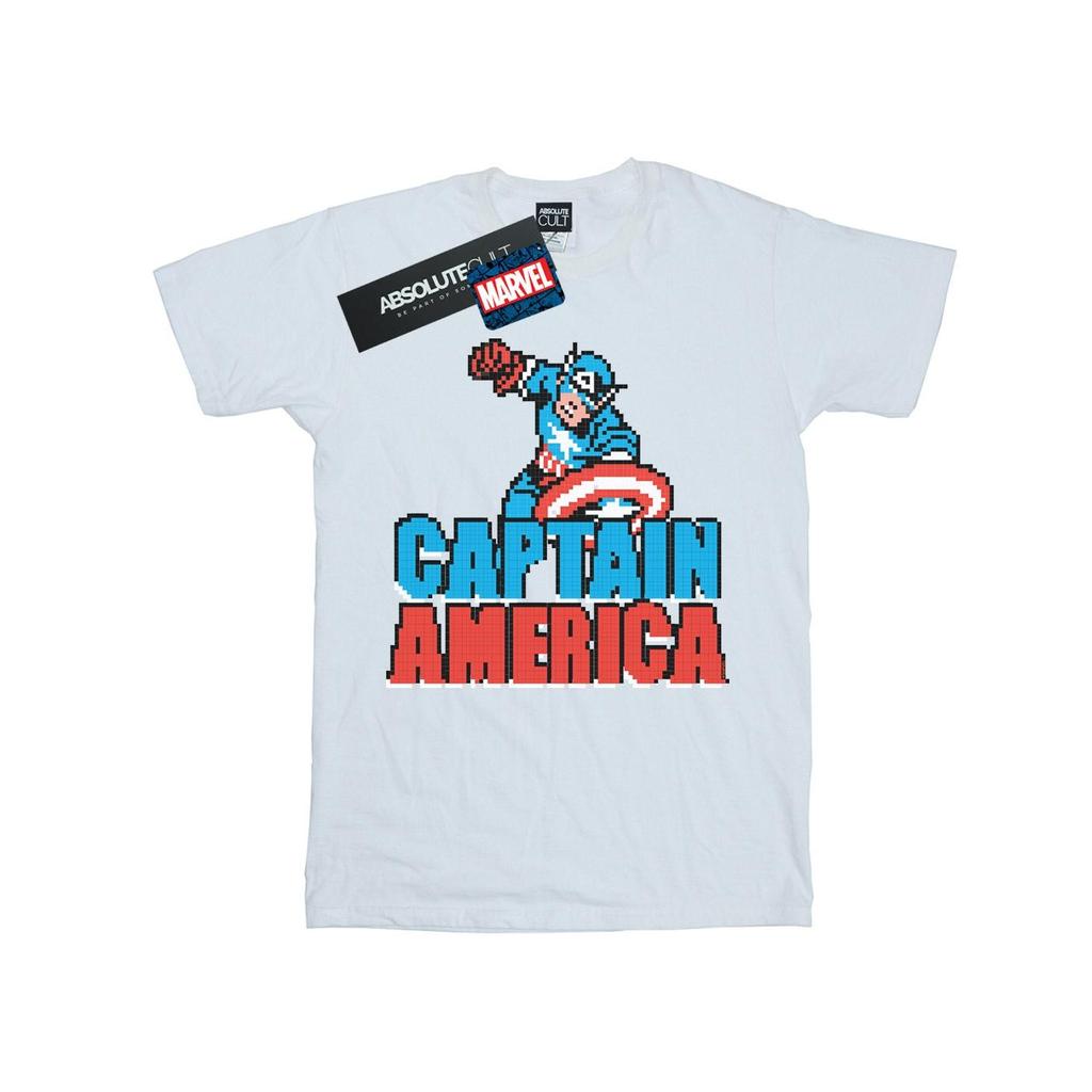 Marvel Mens Captain America Pixelated T-Shirt