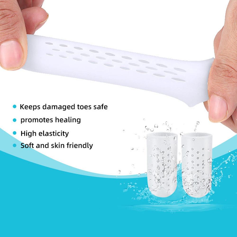 30 шт. Белые протекторы для пальцев ног, силиконовые, дышащие, чехлы для пальцев ног, уменьшение трения ногтей