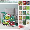Printed Blanket Christmas Green Flannel Blanket Conditioning Lunch Break Blanket
