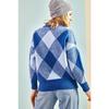 Women's Square Patterned Knitwear Sweater
