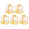 12pcs Clear Cake Boxes Dessert Pastry Bakery Packaging Box Cake Container Wedding Birthday Party Supplies Baby Shower Christmas