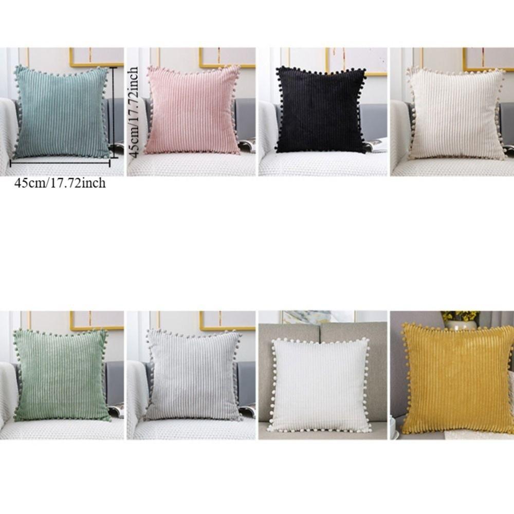 Corduroy Pillowcase Square Sofa Pillow Cover Practical Bohemia Throw Pillow Cover  Car