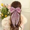 Glitter Sequin Bow Hair Clip Large Double Layer Lace Fashion Barrette Alloy Spring Bottom Clip Hair Bow Women Hair Accessories