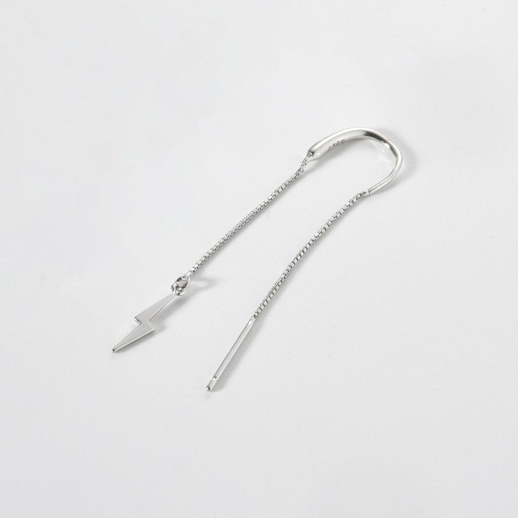 ANDYWEN Серьги-цепочки из стерлингового серебра 925 пробы с длинным шипом и пирсингом