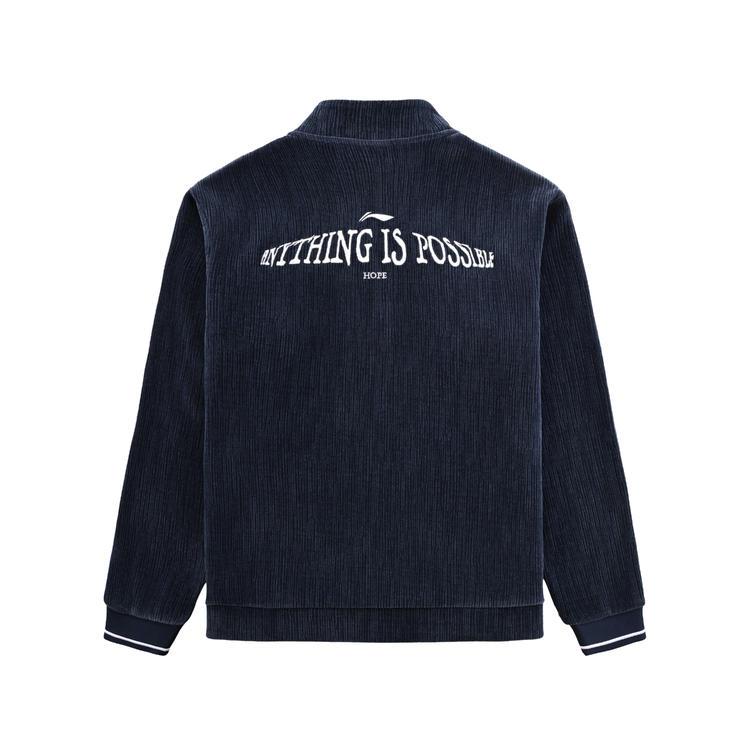 Серия настольного тенниса Li Ning Толстовка унисекс на молнии со стойкой, свободного кроя, с принтом букв AWDVF27-1