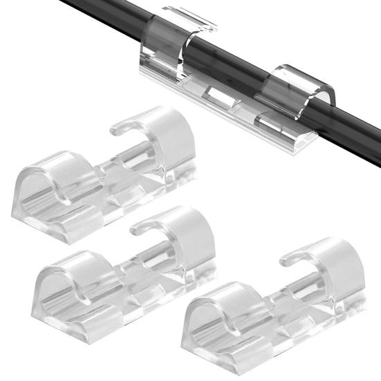 20 шт., зажим для управления кабелем, самоклеящийся, для дома и офиса, прозрачный, для телевизора, ноутбука, ПК, Ethernet-провод, источник питания, держатель для шнура, органайзер, зажим