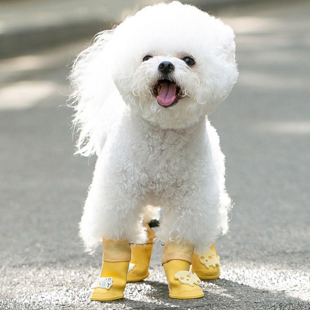 4 шт./компл. Нескользящие резиновые сапоги для собак, водонепроницаемая обувь для улицы, силиконовая обувь для домашних животных, дождливый день