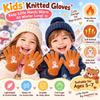 Thickened Children Winter Warm Gloves Cartoon Print Thermal Gloves  Outdoor Play