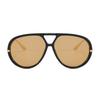 Oversized Aviator Sunglasses For Women Men Retro Vintage Shield Lens UV Protection Lightweight Metal Frame