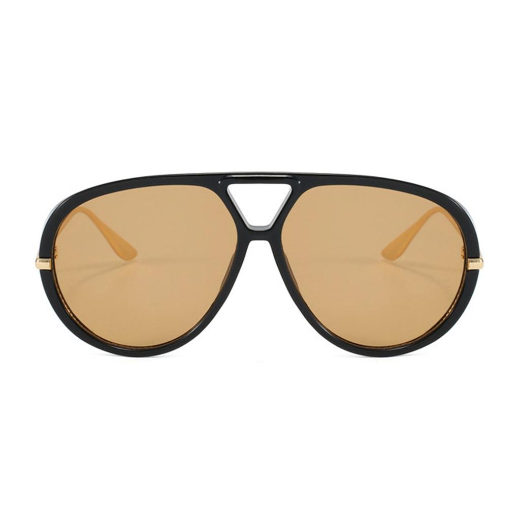 Oversized Aviator Sunglasses For Women Men Retro Vintage Shield Lens UV Protection Lightweight Metal Frame