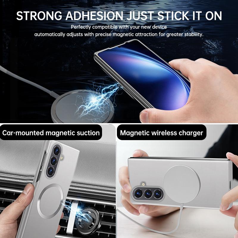 For Samsung Galaxy Z Fold8 Case Luxury Metallic Magnetic Flap Frosted Cover For Samsung Z Fold 8 Bumper Funda