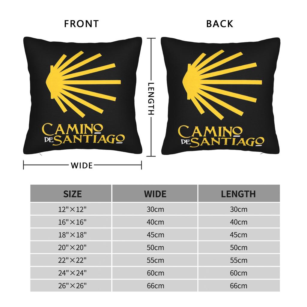 Camino De Santiago Square Pillowcases Polyester Car Shells The Way Movie Cushion Cover Cool Decor Pillow Cover 45*45