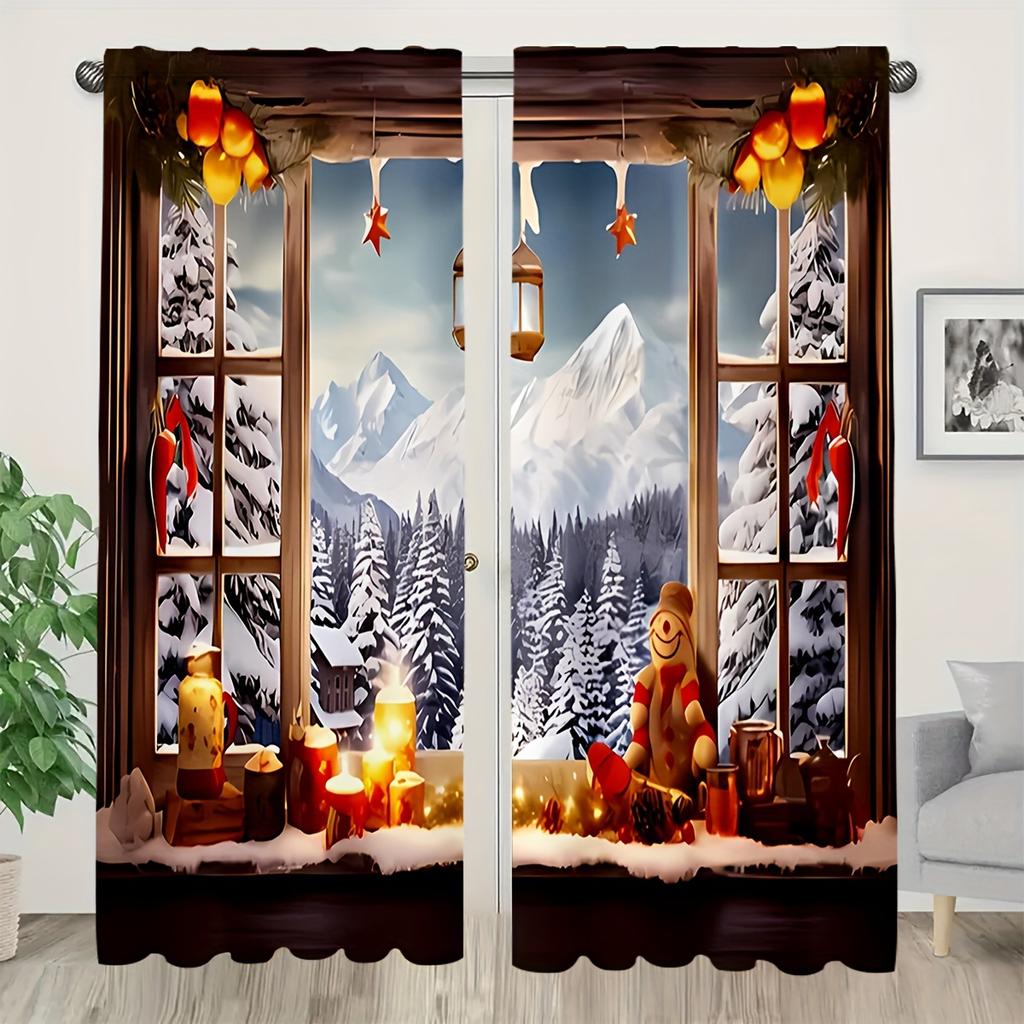 2 шт. Элегантные деревянные шторы с принтом на дверь с карманом для карниза для гостиной, спальни, кухни и кафе, декор окна смягчает вид