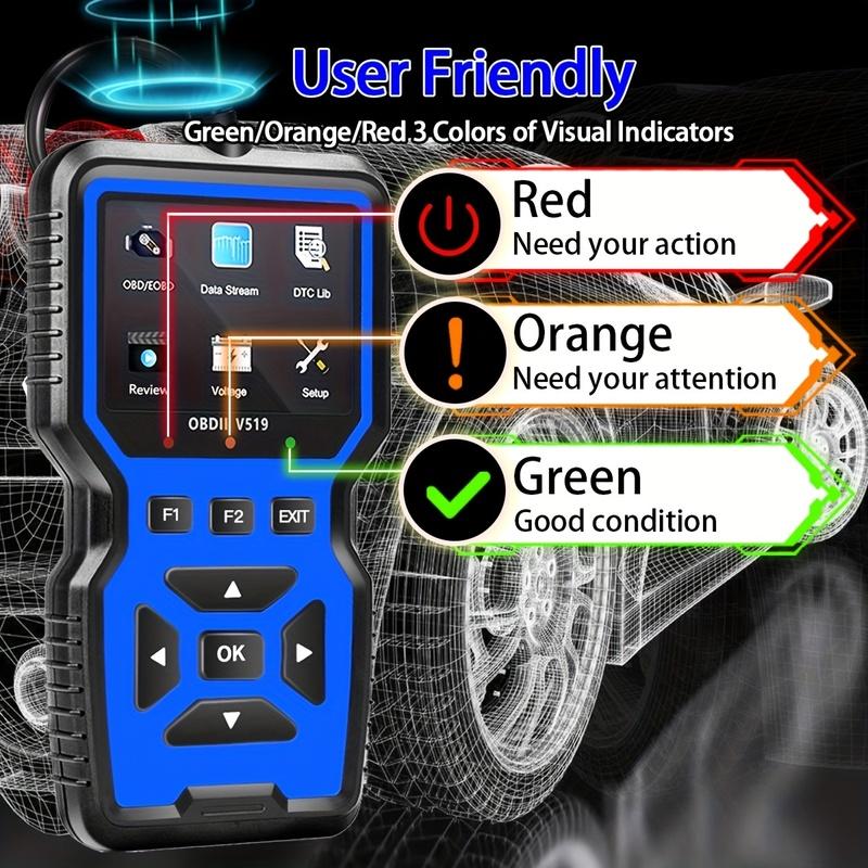 OBD2 Сканер Диагностический Считыватель Кодов с Полной Функциональностью OBD2 Режим Сброса Совместим со Всеми Автомобилями OBDII после 1996 года.
