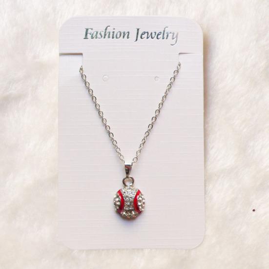 Unisex Rhinestone Basketball Rugby Soccer Pendant Chain Necklace Jewelry Gift