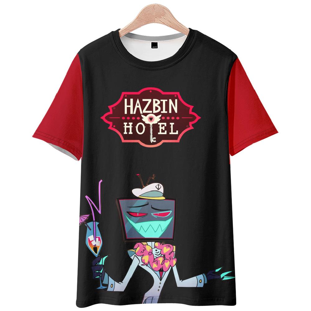 Летняя Мода Женские/Мужские Повседневные Аниме Hazbin Hotel С Принтом Косплей Футболки с Коротким Рукавом
