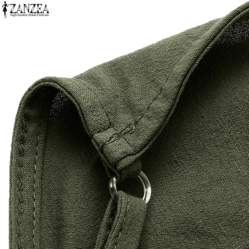 ZANZEA Women Casual Loose Twin Side Pockets Tank Jumpsuit Overalls Bib Pants