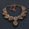 Ammonite Fossil Copper Electroformed Necklace with Adjustable Chain, Handmade Gemstone Jewelry Necklace For Memorial Day