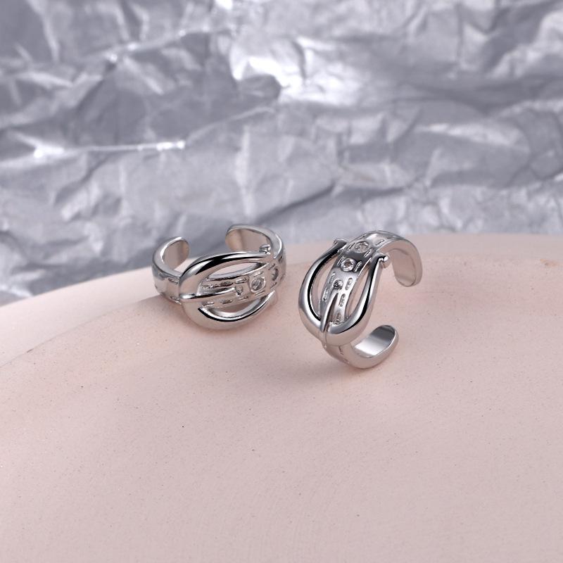 Belt Ear Clips Ins Cold Wind Personalized Horseshoe Buckle Ear Bone Clips Personalized Wind Geometry Without Pierced Earrings