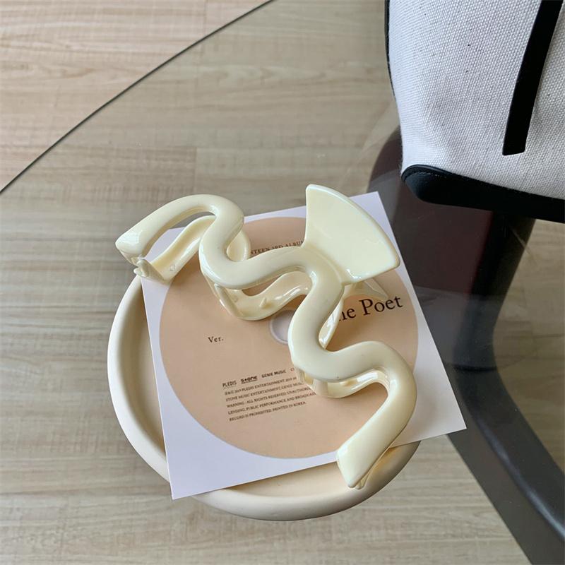 Волнистый зажим-краб для волос женский большой для ванны для хвостика пластиковый зажим для волос корейская заколка-желе заколки для волос аксессуары для волос для девочек