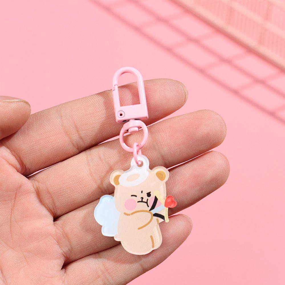 Fashion Jewelry Acrylic Phone Chain Bag Pendant Rabbit Cat Bear Keyring Keychains
