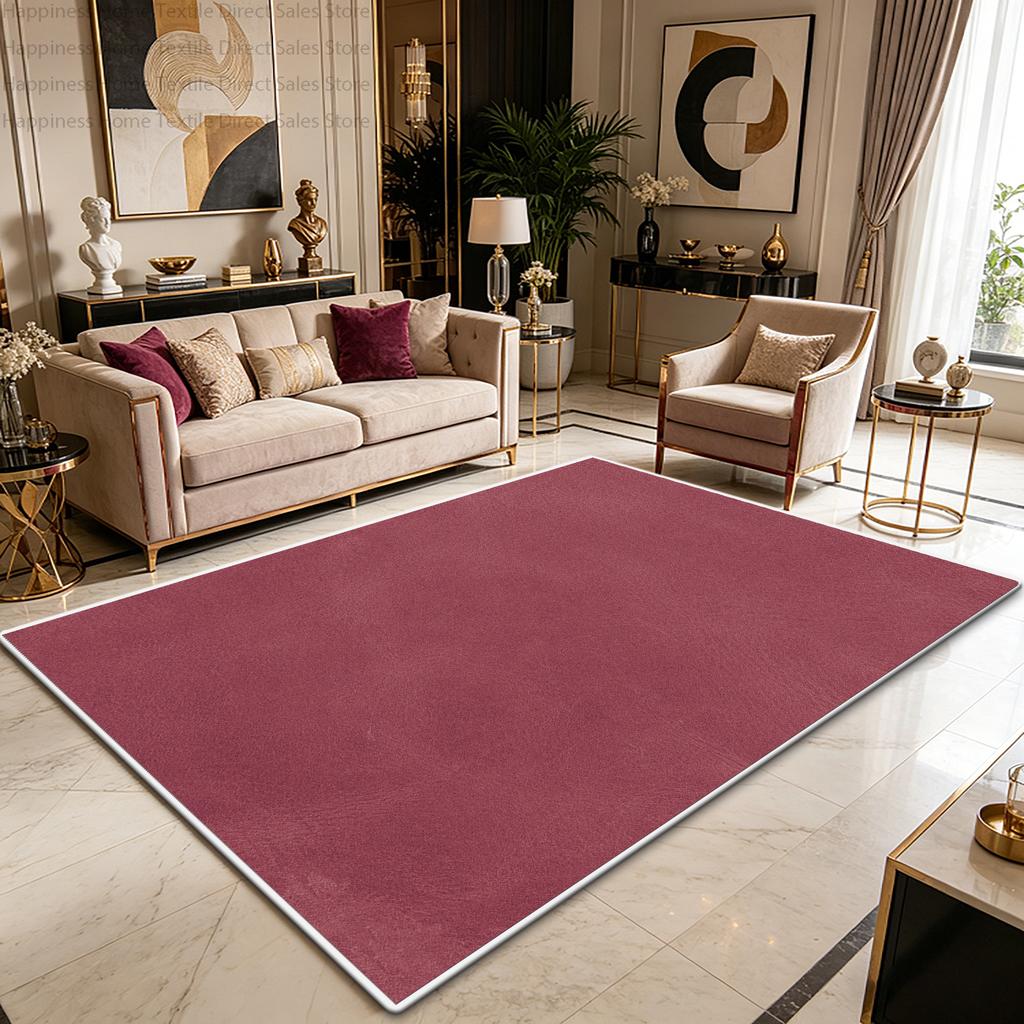 Modern Solid Color Simple Style Living Room Carpet Decoration Bedroom Washable Antiskid Floor Mats Soft Fluffy Office Tables Rug